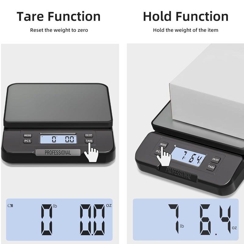 Yoncon Shipping Scale 66lb Capacity, High Precision Digital Postal Scale with Large LCD Display, Hold/Tare/PCS Counting, 6 Units, Dual Power for Home, Office & Small Business - Image 5